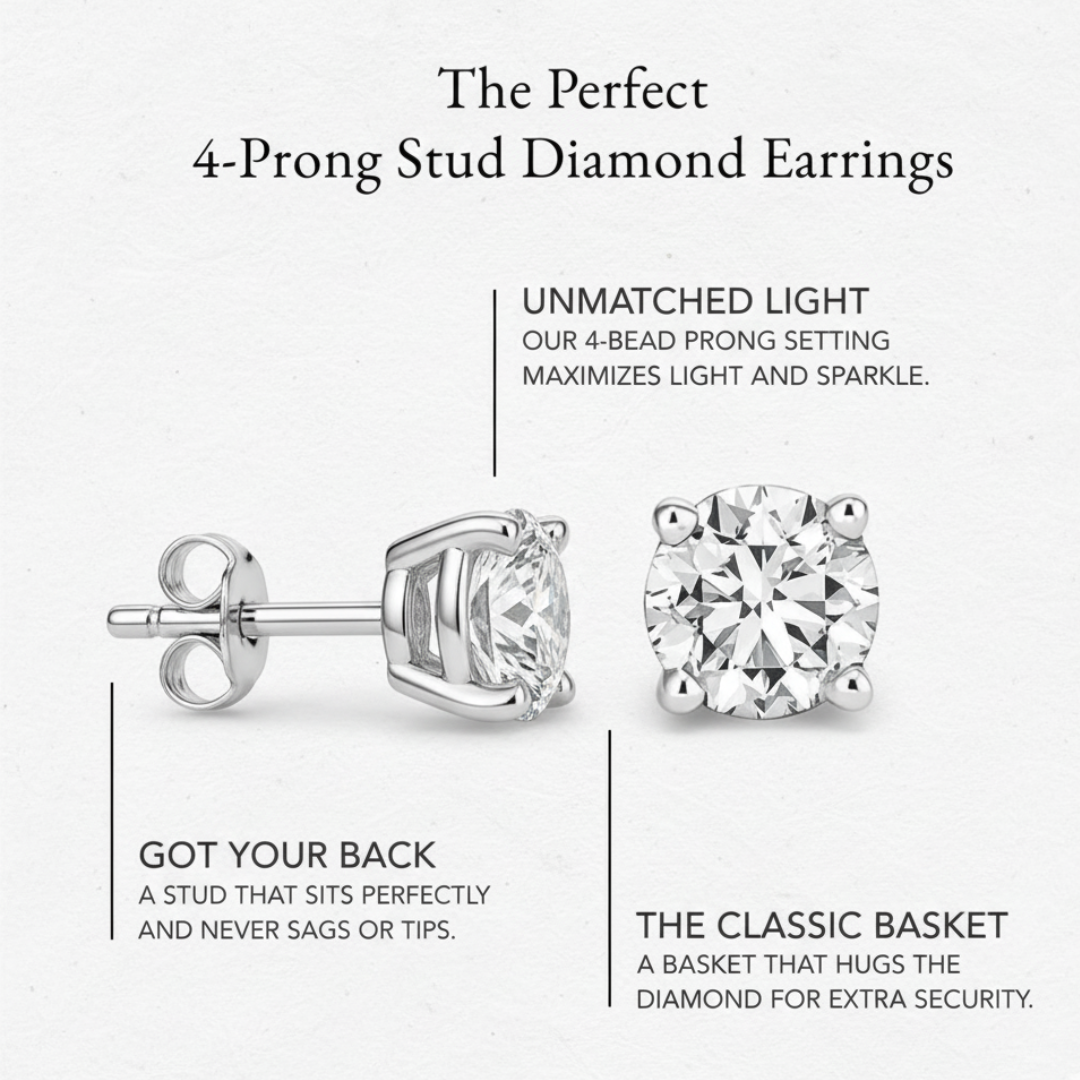 Lab-Grown Round Diamond Stud Earrings (0.50 ct. tw) in Platinum