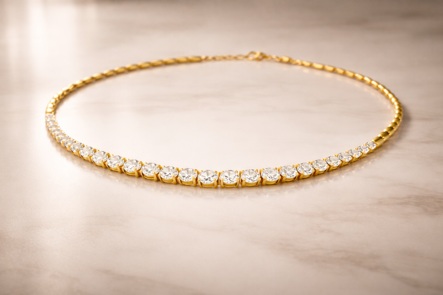 Celestia Oval Diamond Graduated Necklace