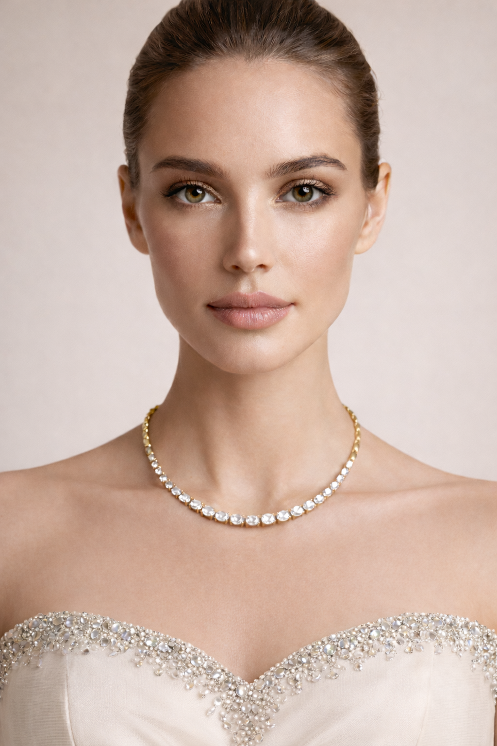 Celestia Oval Diamond Graduated Necklace