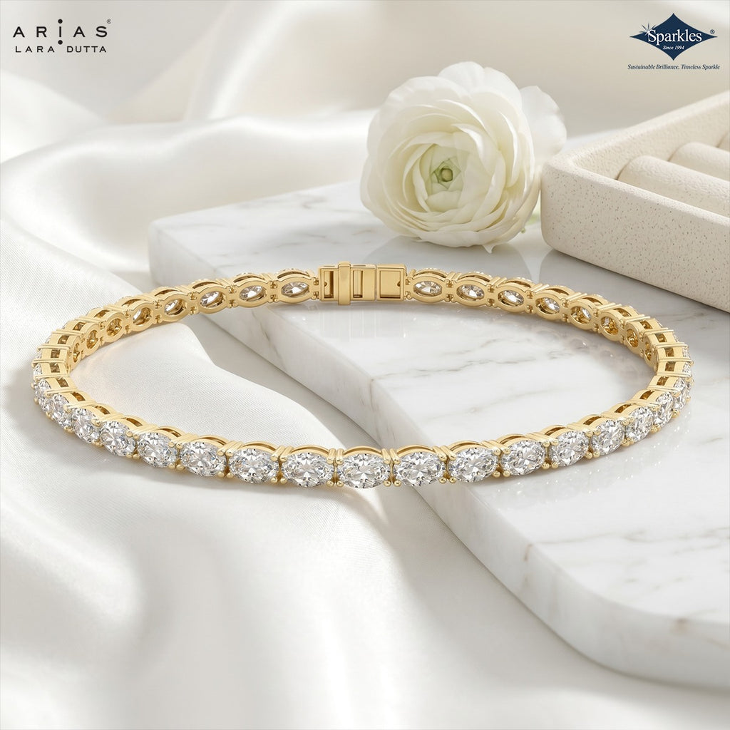 Arias by Lara Dutta Oval Diamond Tennis Bracelet