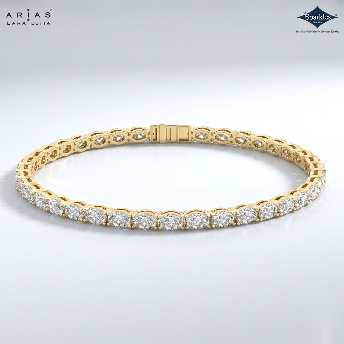 Arias by Lara Dutta Oval Diamond Tennis Bracelet