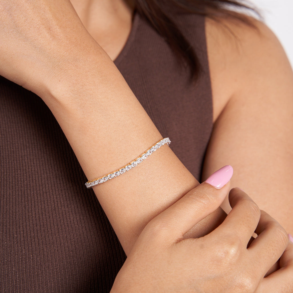 Sparkles Oval Diamond Tennis Bracelet