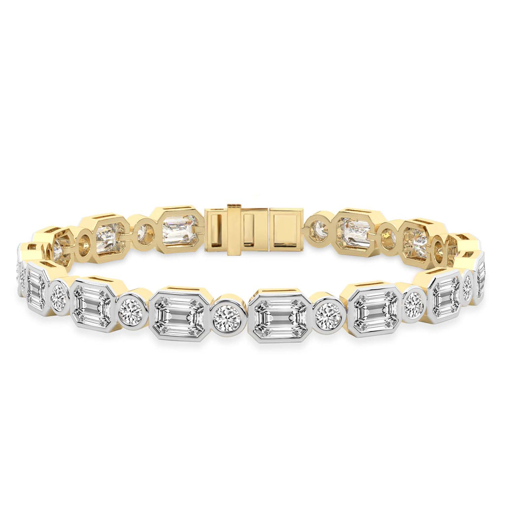Sparkles Emerald & Round Brilliant Cut Diamond Bracelet
