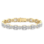 Sparkles Emerald & Round Brilliant Cut Diamond Bracelet