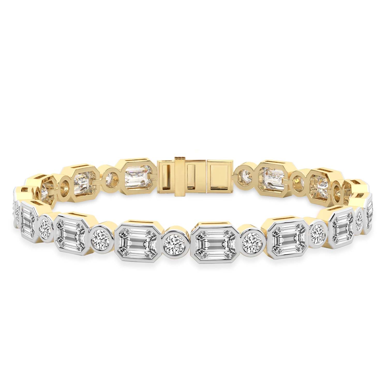 Sparkles Emerald & Round Brilliant Cut Diamond Bracelet