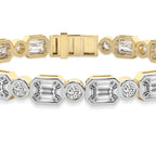 Sparkles Emerald & Round Brilliant Cut Diamond Bracelet