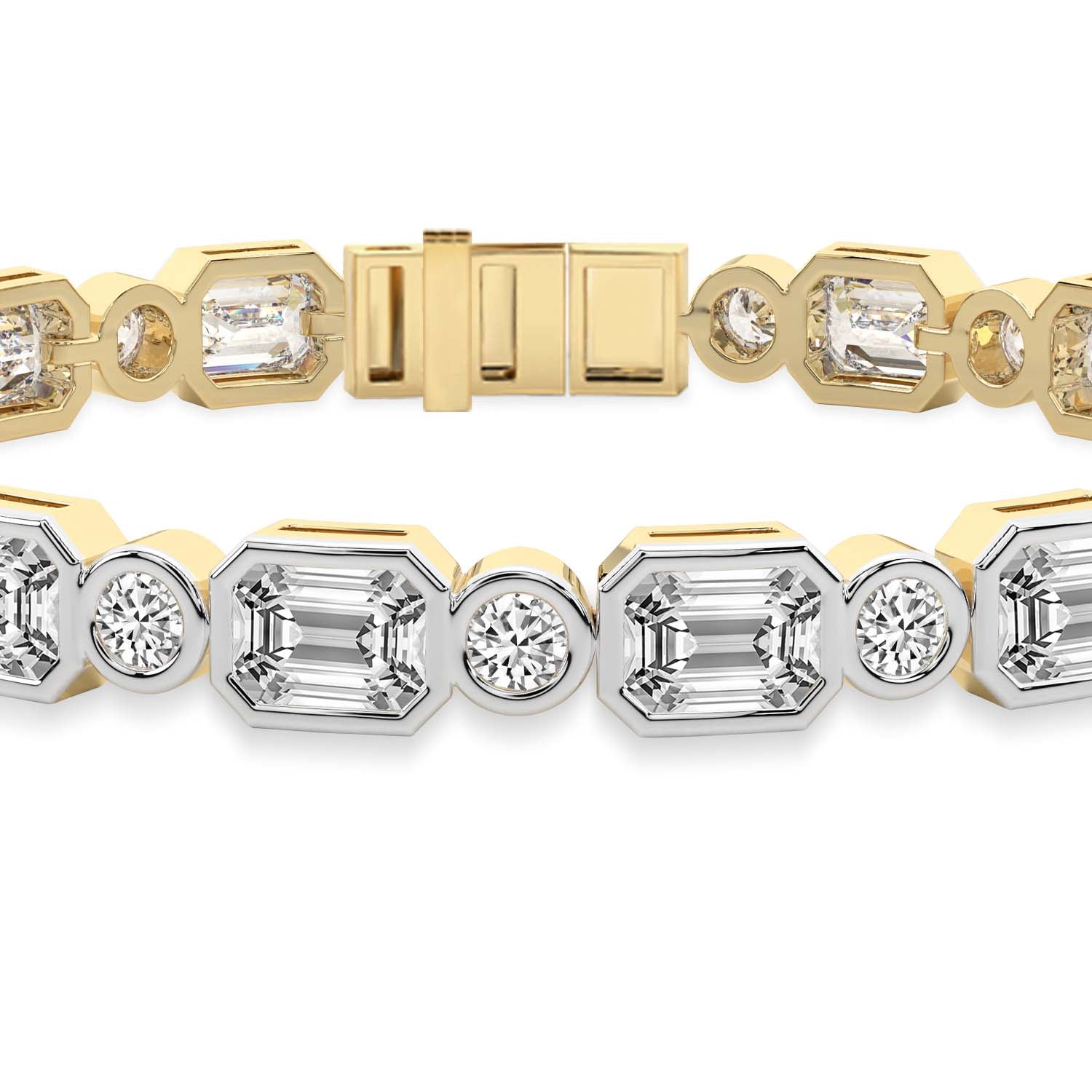 Sparkles Emerald & Round Brilliant Cut Diamond Bracelet