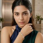 5.18 Carat Solitaire Lab Grown Diamond Bracelet In 14K Gold