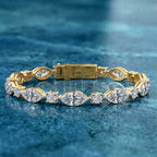 Sparkles Marquise & Round Cut Cluster Line Diamond Bracelet
