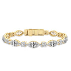 Sparkles Marquise & Round Cut Cluster Line Diamond Bracelet