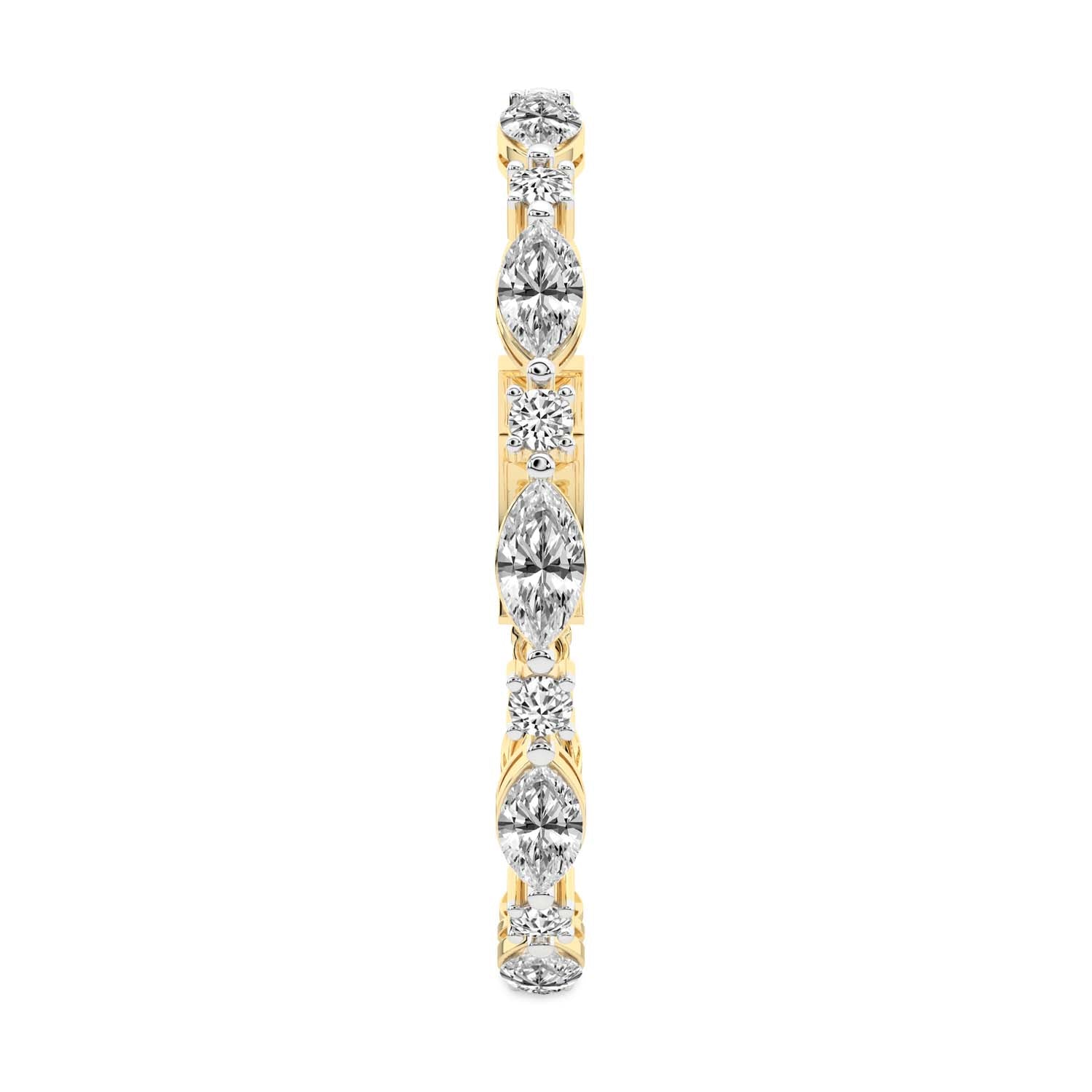 5.18 Carat Solitaire Lab Grown Diamond Bracelet In 14K Gold