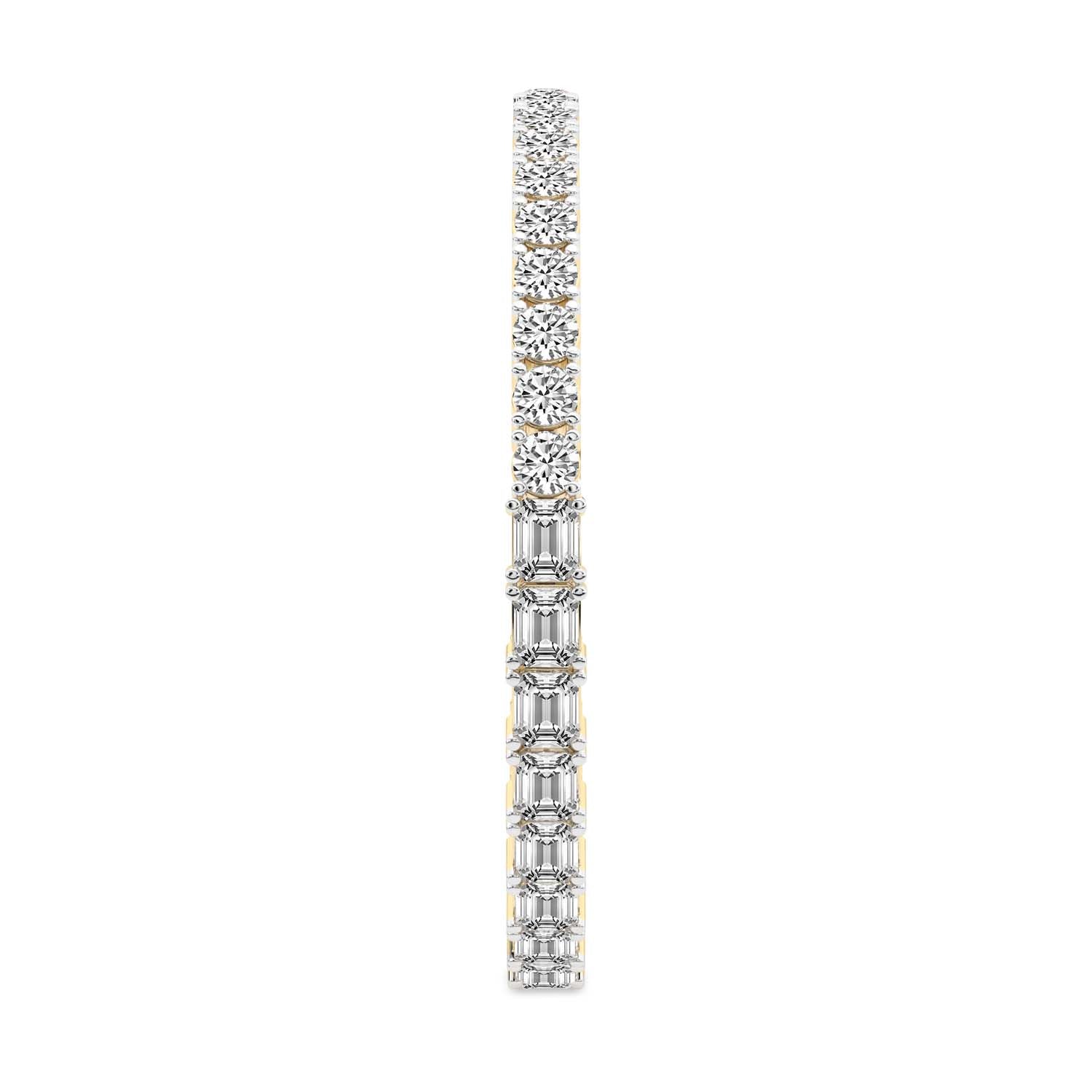 Sparkles Round & Baguette Two Tone Diamond Bracelet