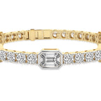 Sparkles Emerald & Round Cut Mixed Link Diamond Bracelet