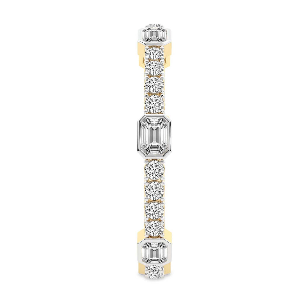 Sparkles Emerald & Round Cut Mixed Link Diamond Bracelet