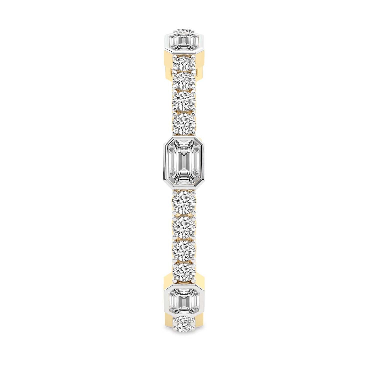 Sparkles Emerald & Round Cut Mixed Link Diamond Bracelet
