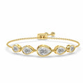 Sparkles Pear Cut Diamond Lariat Diamond Bracelet