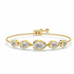 Sparkles Pear Cut Diamond Lariat Diamond Bracelet