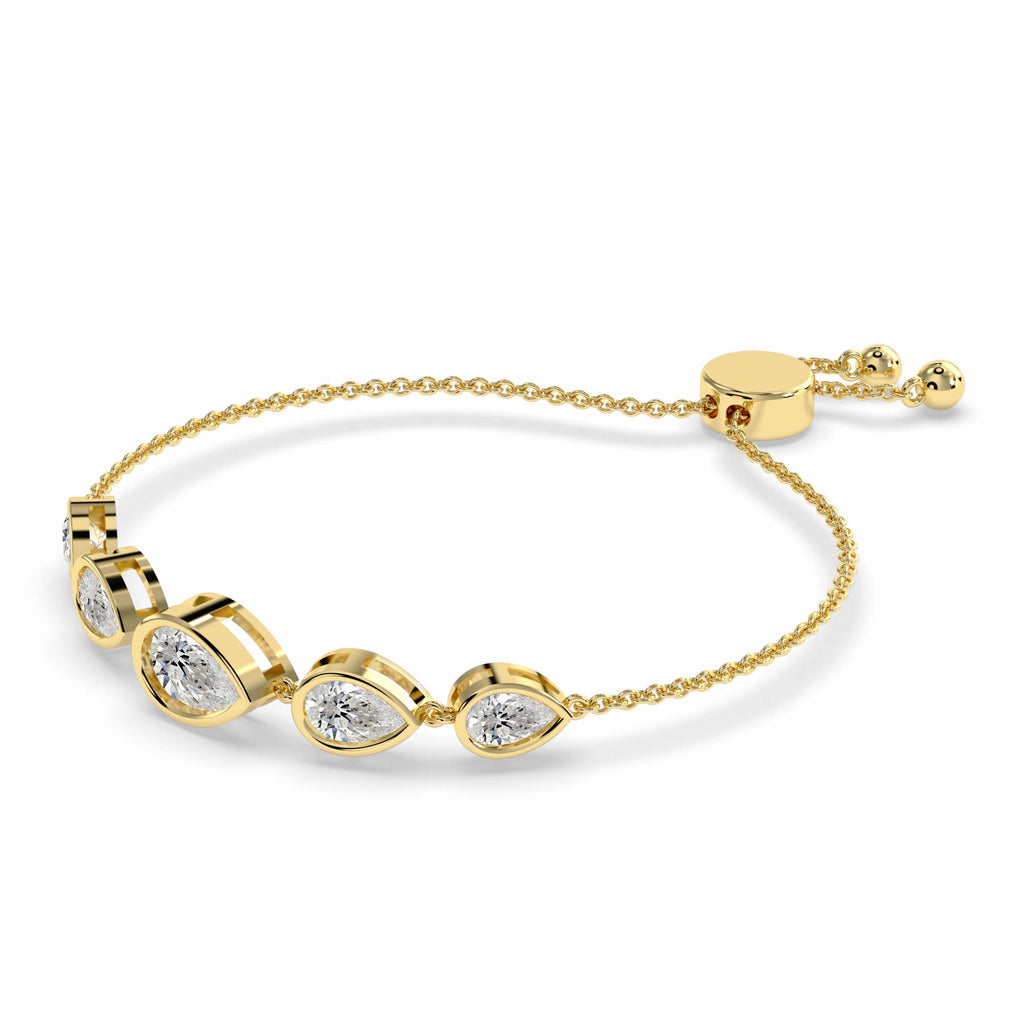 Sparkles Pear Cut Diamond Lariat Diamond Bracelet