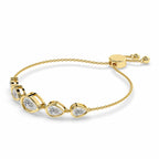 Sparkles Pear Cut Diamond Lariat Diamond Bracelet