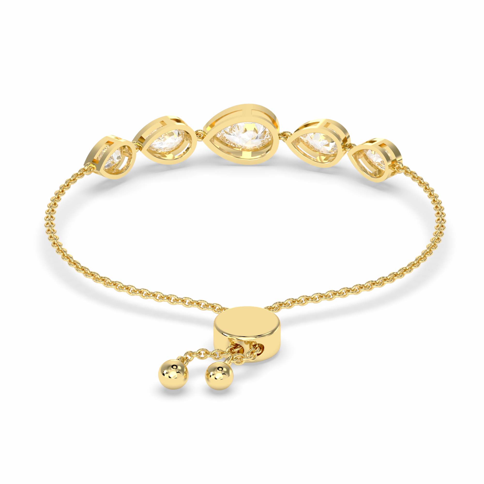 Sparkles Pear Cut Diamond Lariat Diamond Bracelet