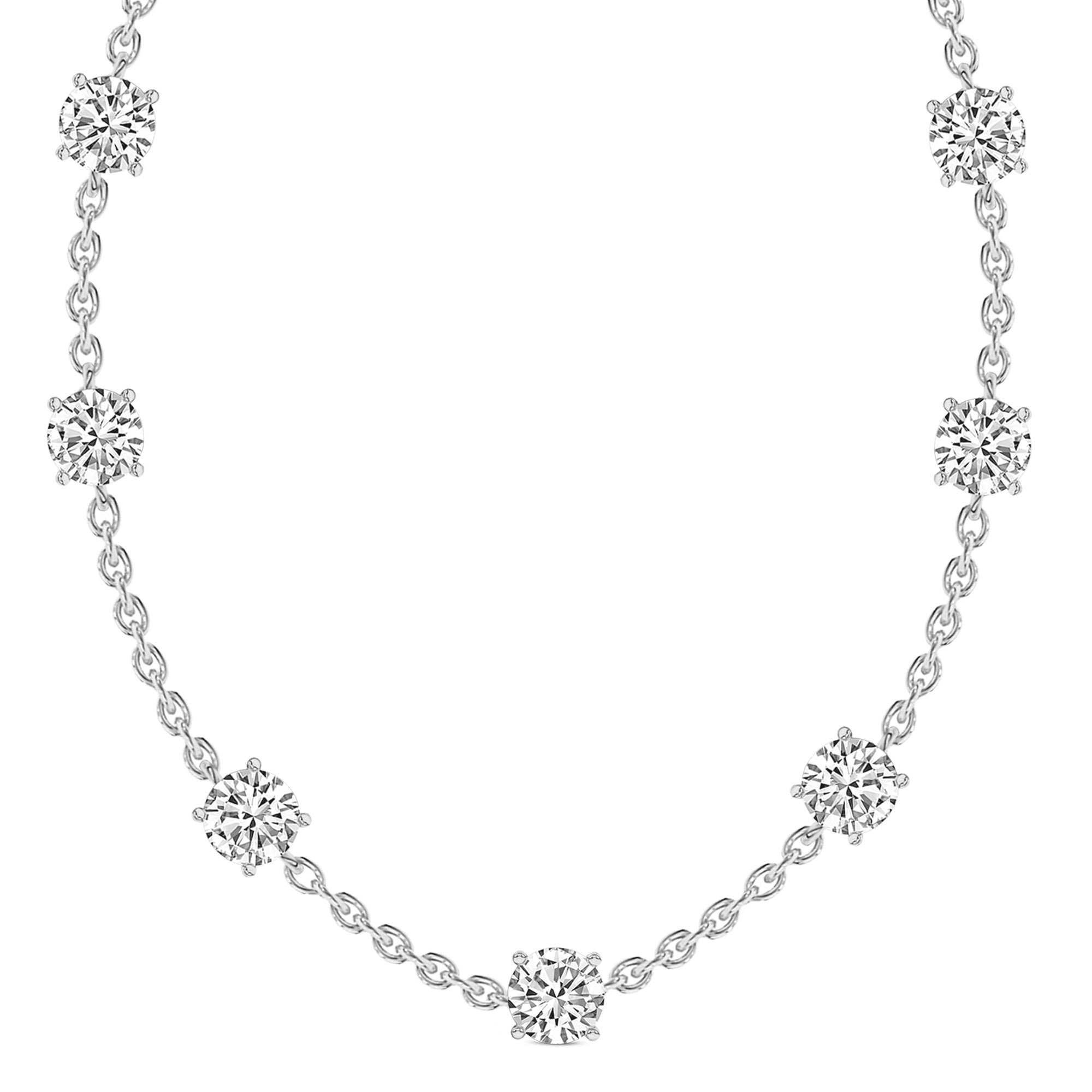 2.10 Ct Round Shape Diamond Fashion Necklace | 14K White Gold
