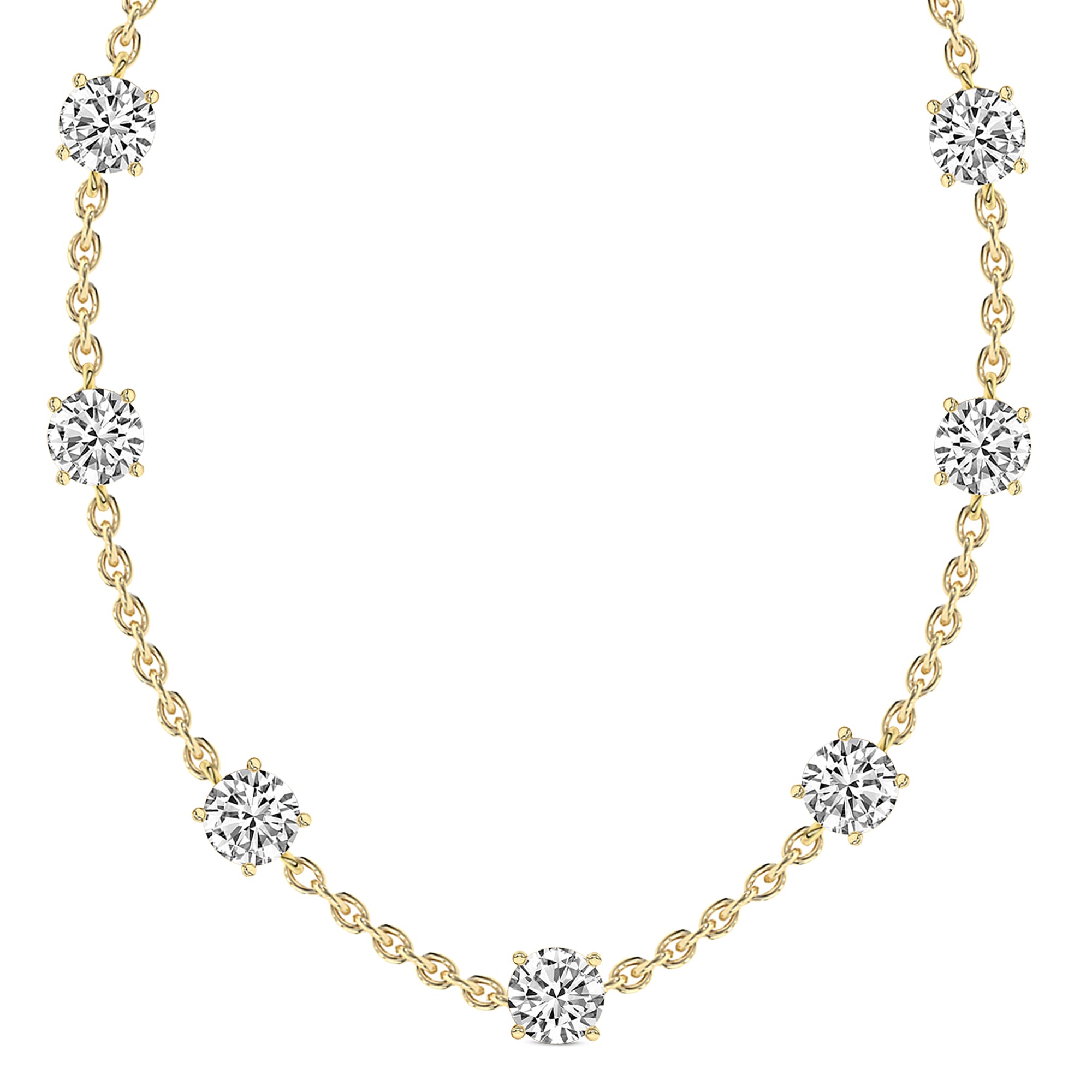 2.10 Ct Round Shape Diamond Fashion Necklace | 14K Yellow Gold