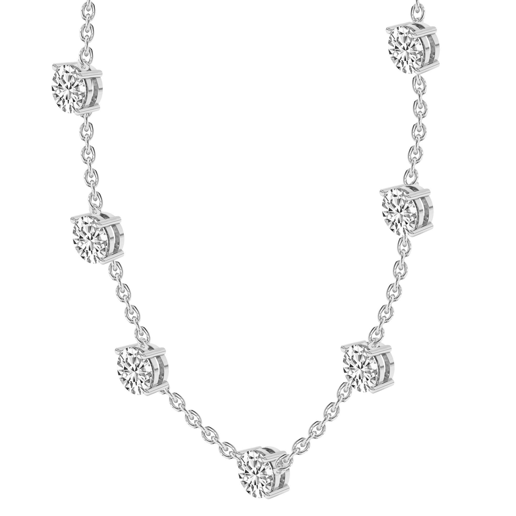 2.10 Ct Round Shape Diamond Fashion Necklace | 14K White Gold