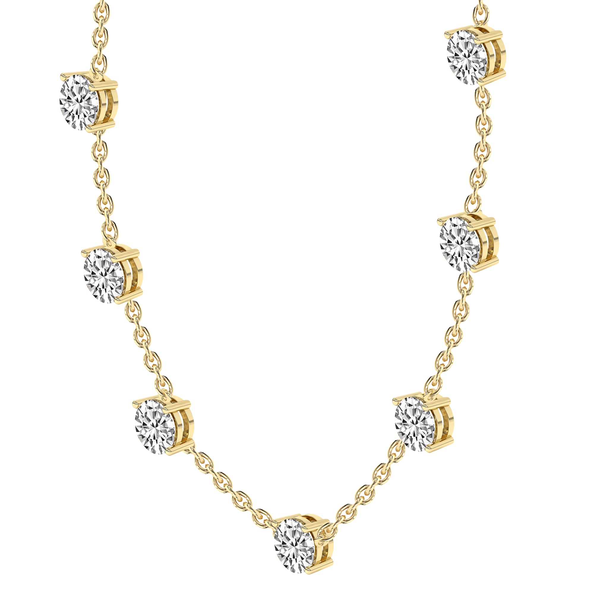 2.10 Ct Round Shape Diamond Fashion Necklace | 14K Yellow Gold
