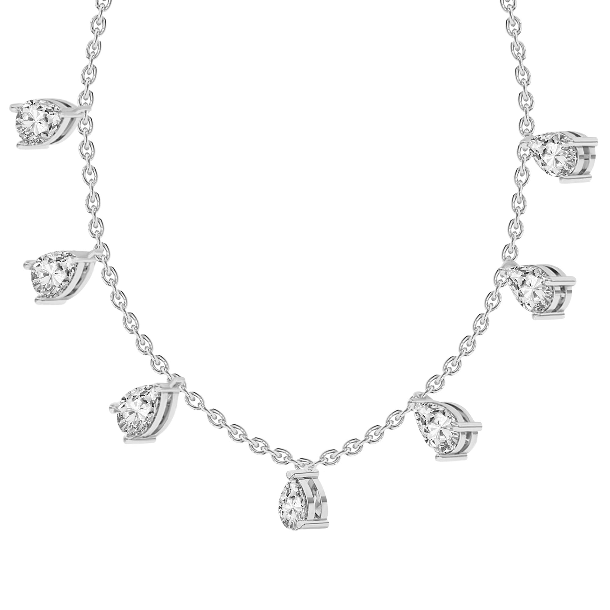 1.19 Ct Pear Shape Diamond Fashion Necklace | 14K White Gold