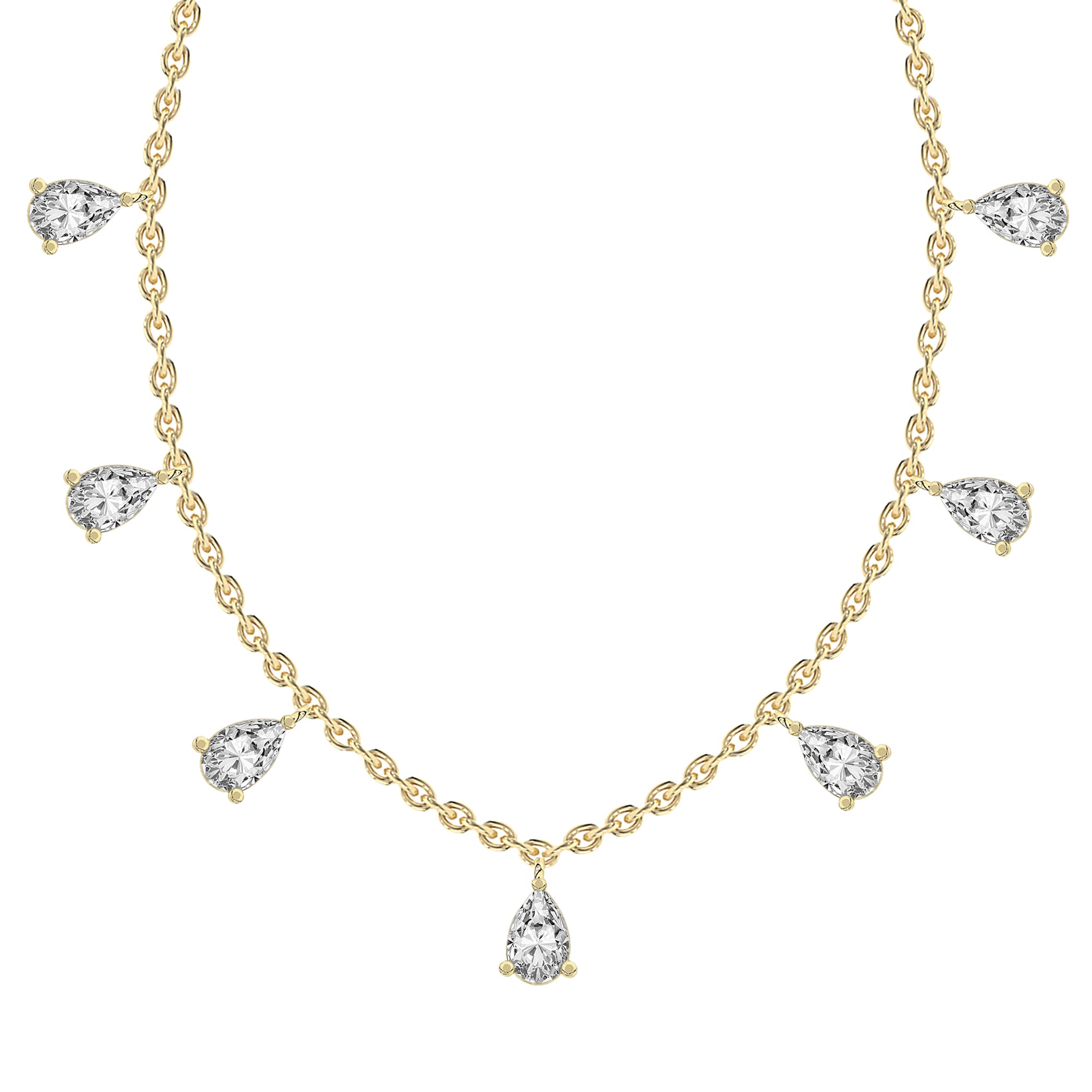 1.19 Ct Pear Shape Diamond Fashion Necklace in 14K