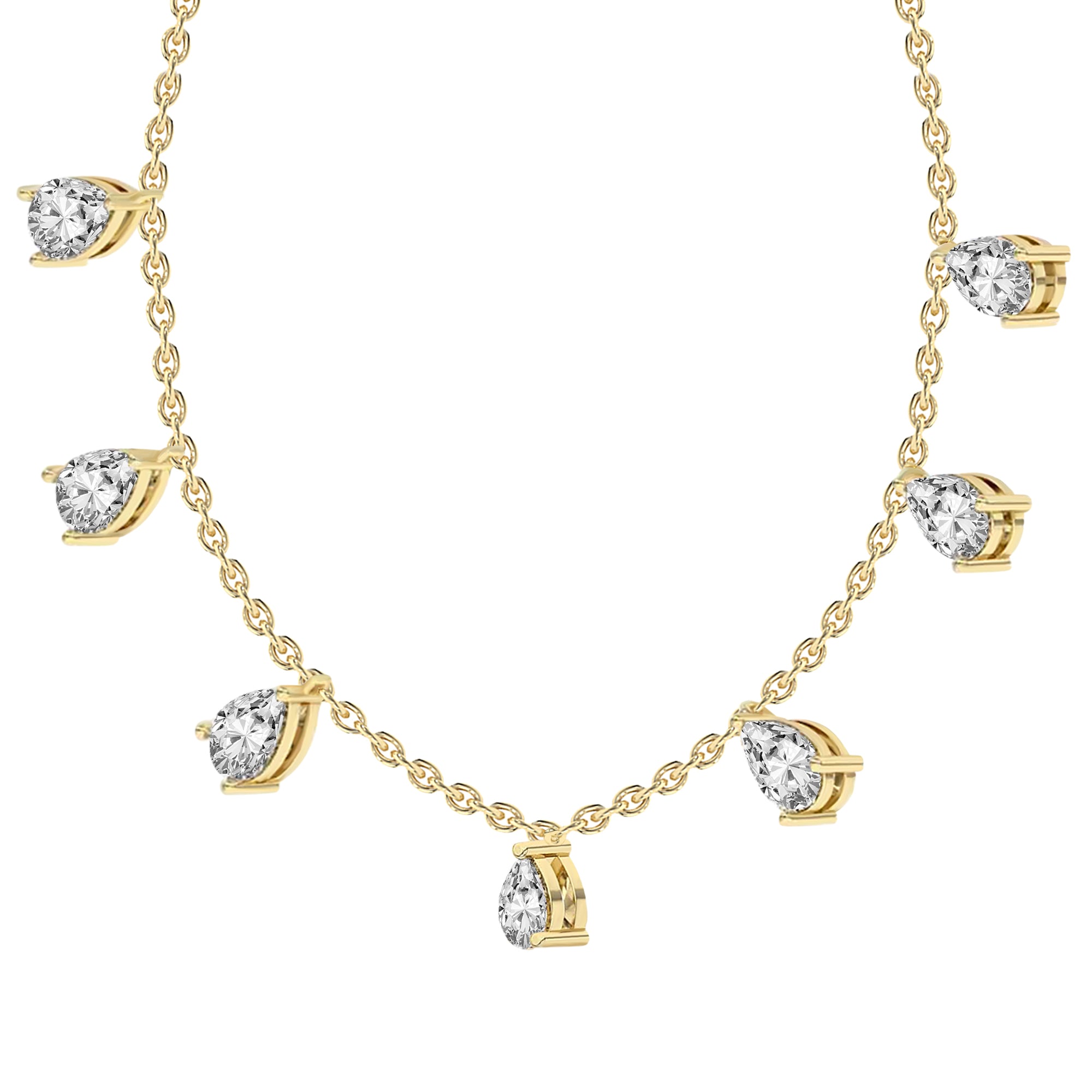1.19 Ct Pear Shape Diamond Fashion Necklace | 14K Yellow Gold