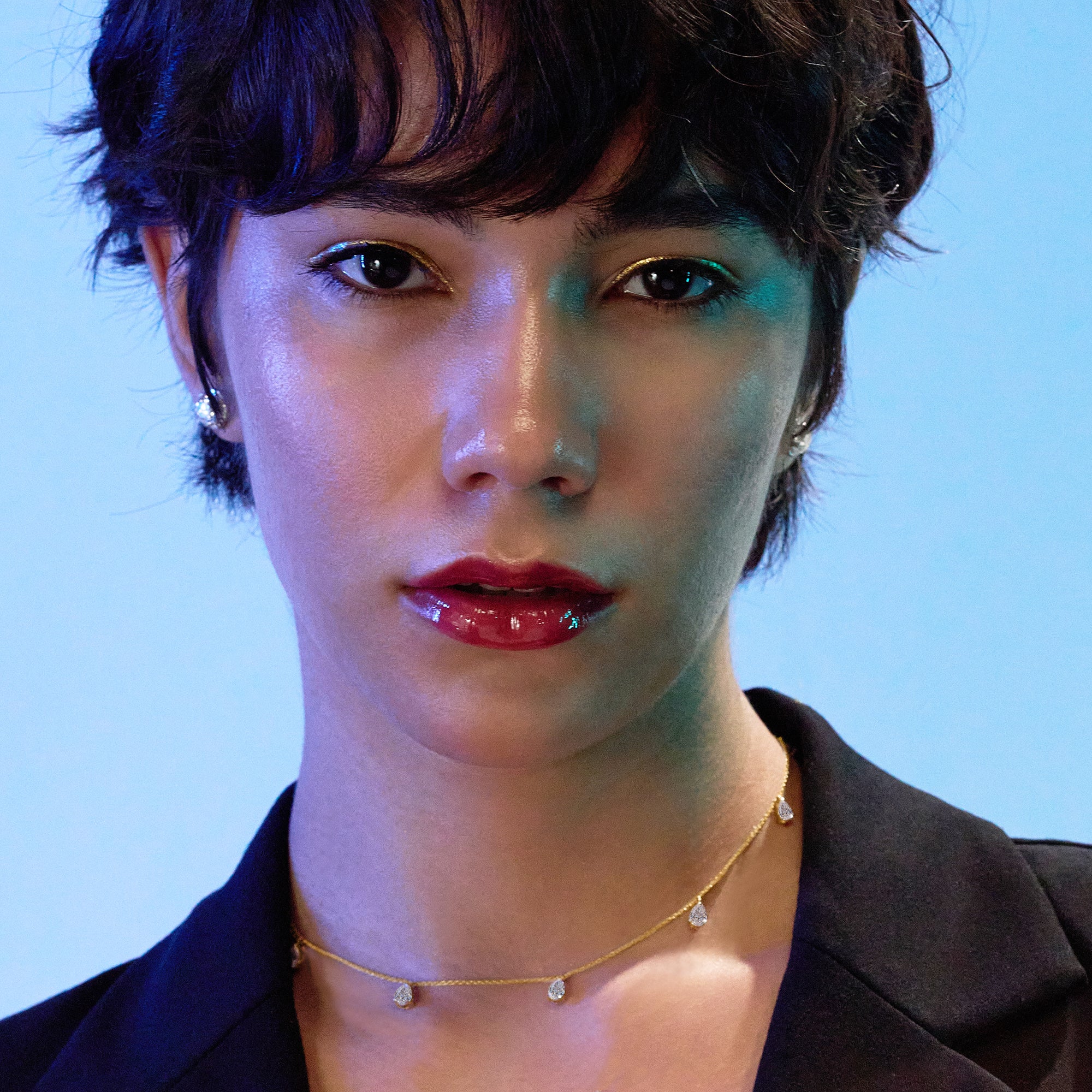 1.19 Ct Pear Shape Diamond Fashion Necklace | 14K Yellow Gold