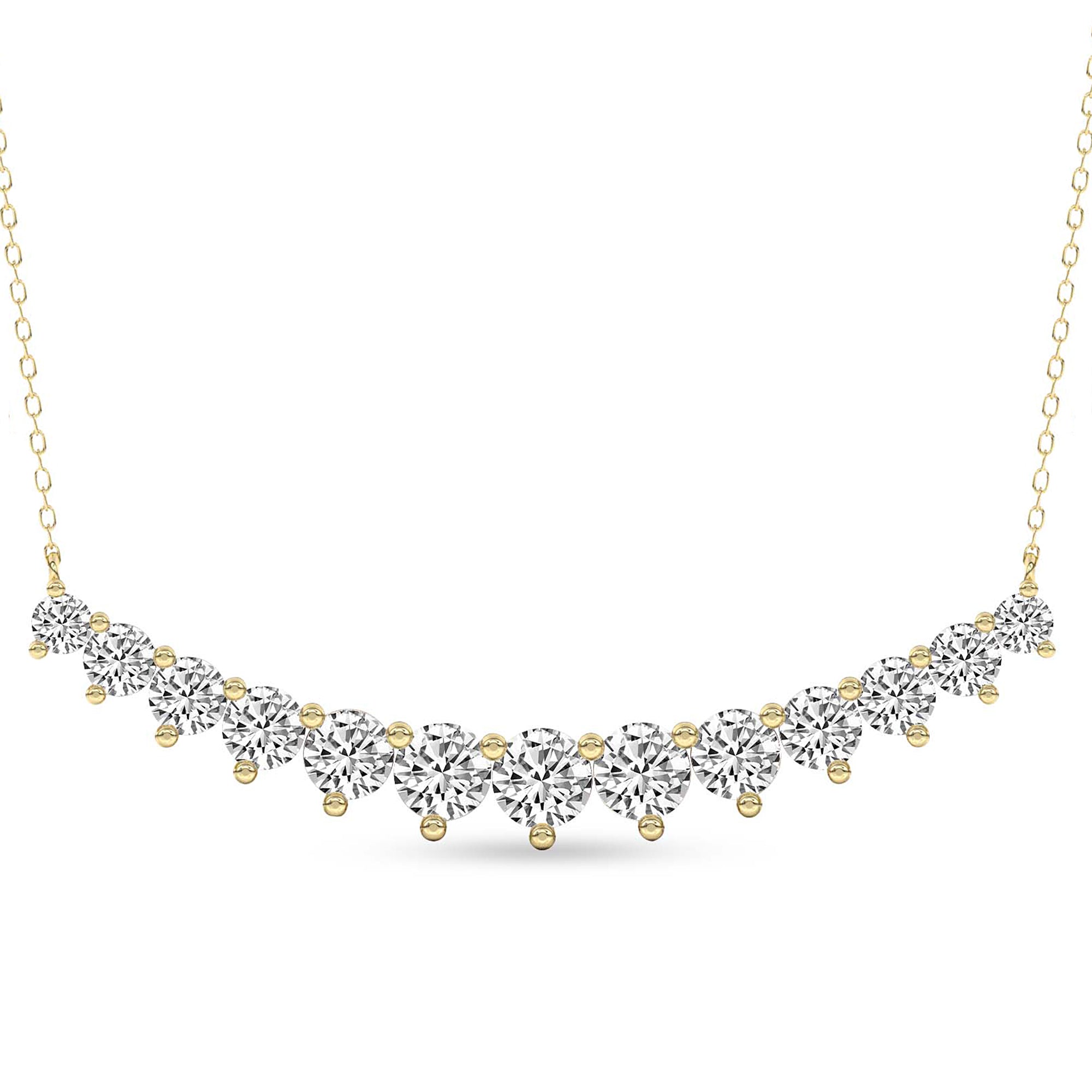 5.06 Ct Round Shape Diamond Fashion Necklace | 14K Yellow Gold