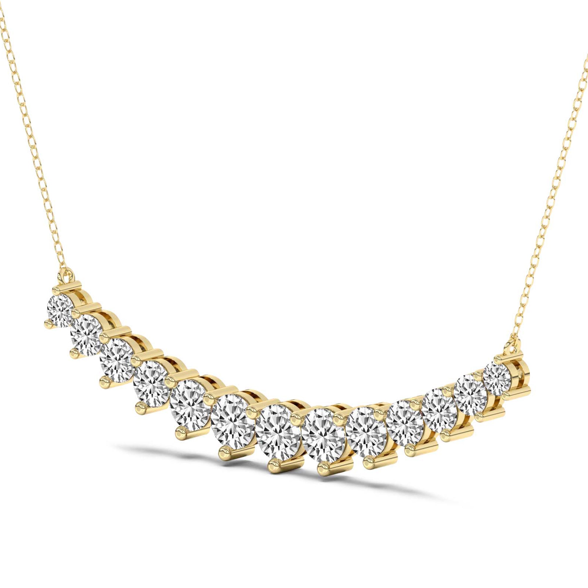 5.06 Ct Round Shape Diamond Fashion Necklace | 14K Yellow Gold