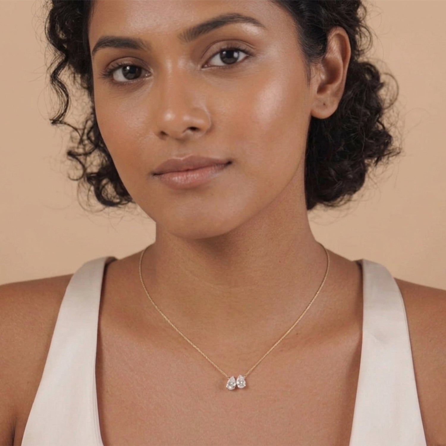 2 Ct Pear & Oval Shape Diamond Fashion Necklace | 14K Yellow Gold