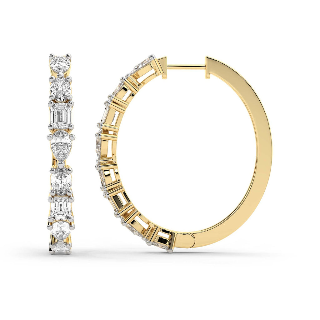 Sparkles ixed Cut Hoop Diamond Earring