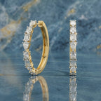 Sparkles ixed Cut Hoop Diamond Earring