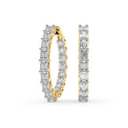 Sparkles Emerald Cut Hoop Diamond Earring