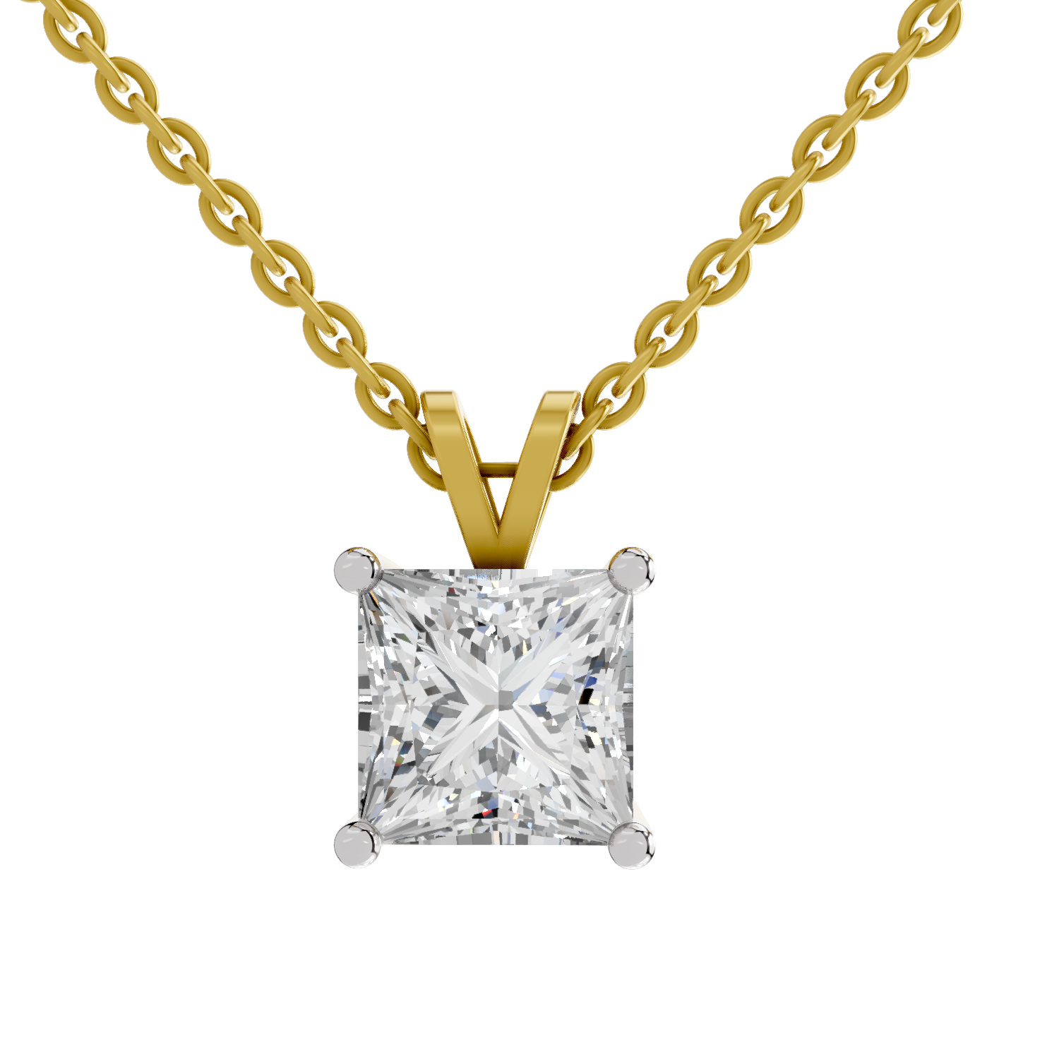 Sparkles Princess Cut Solitaire Pendant
