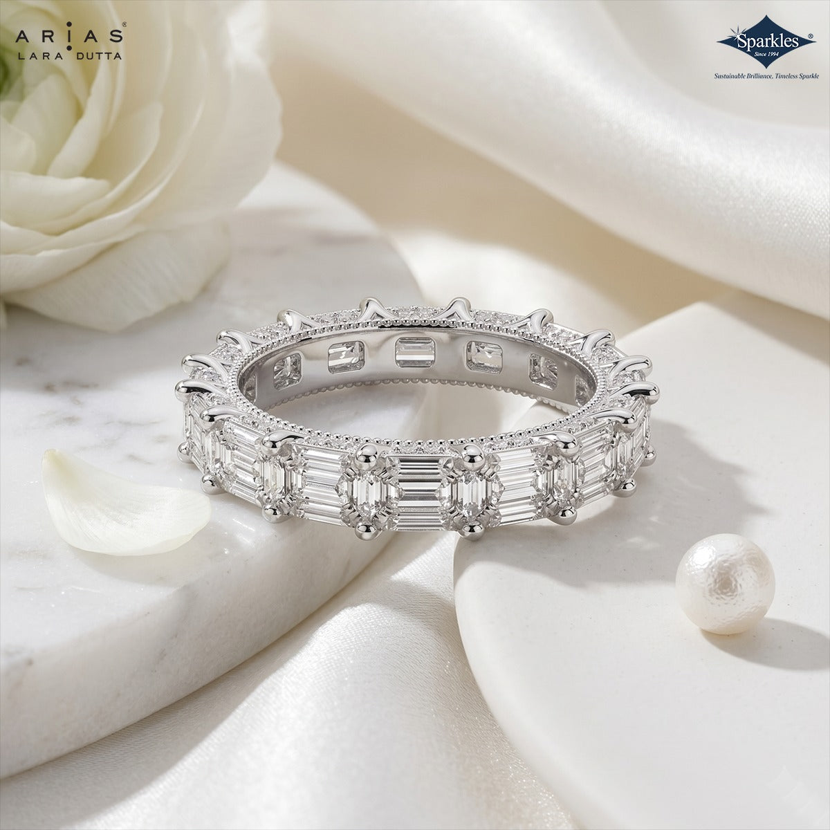 Arias by Lara Dutta Signature Emerald Eternity Ring