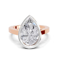 3 Ct Pear Shape Solitaire Diamond Ring| 14K Rose Gold