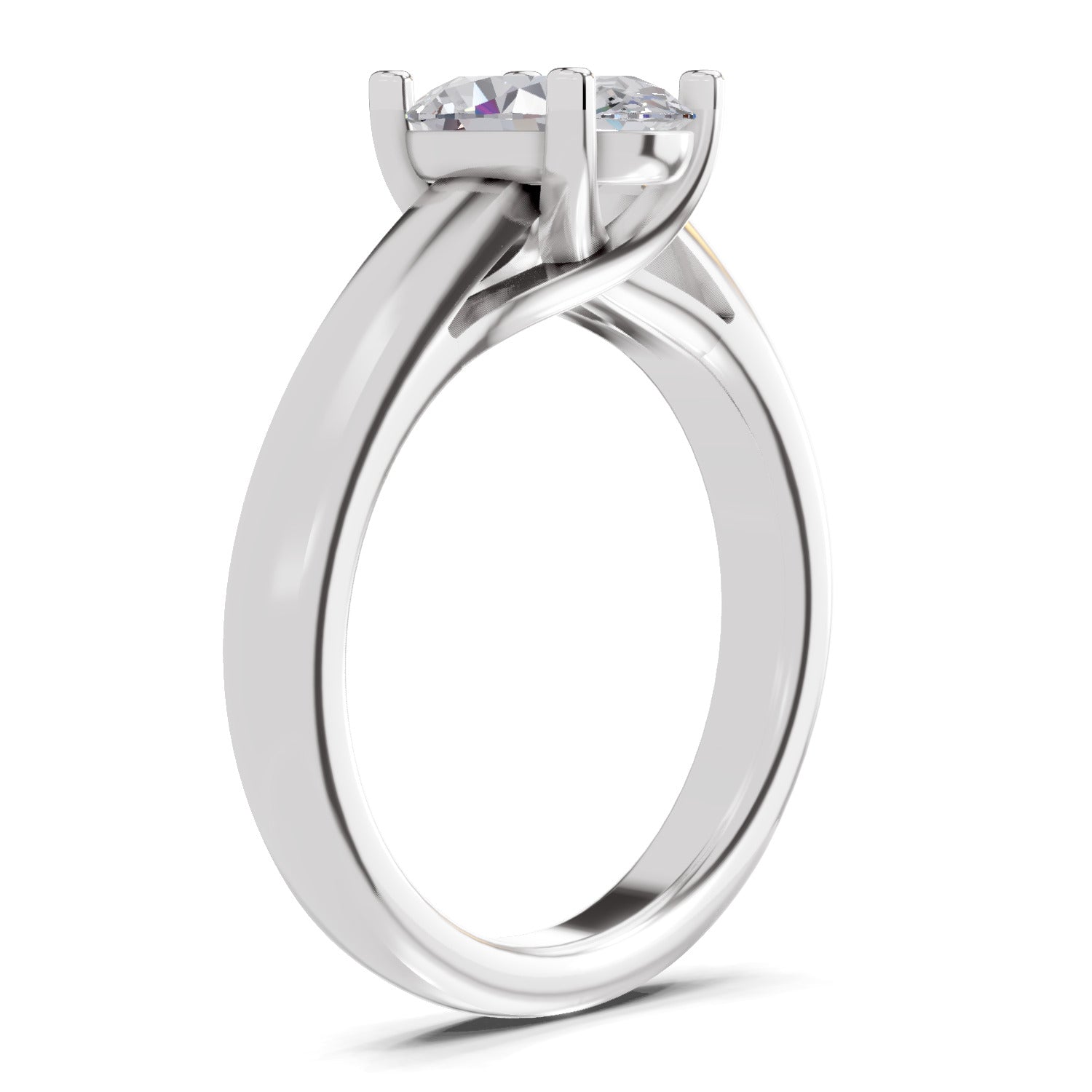 1 Ct Oval Shape Solitaire Diamond Ring| 14K White Gold