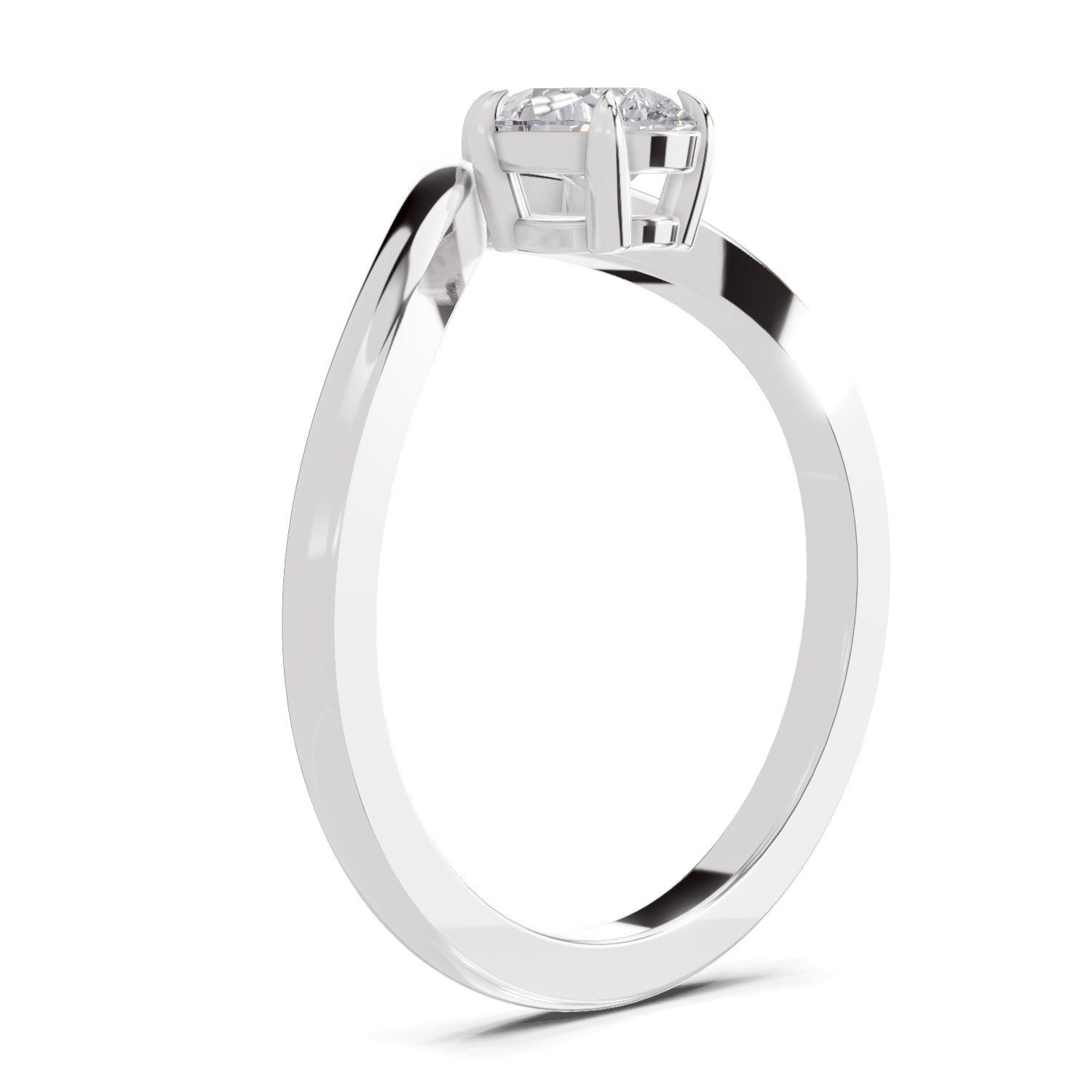 0.5 Ct Pear Shape Solitaire Diamond Ring| 14K White Gold