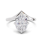 2 Ct Oval Shape Solitaire Diamond Ring| 14K White Gold