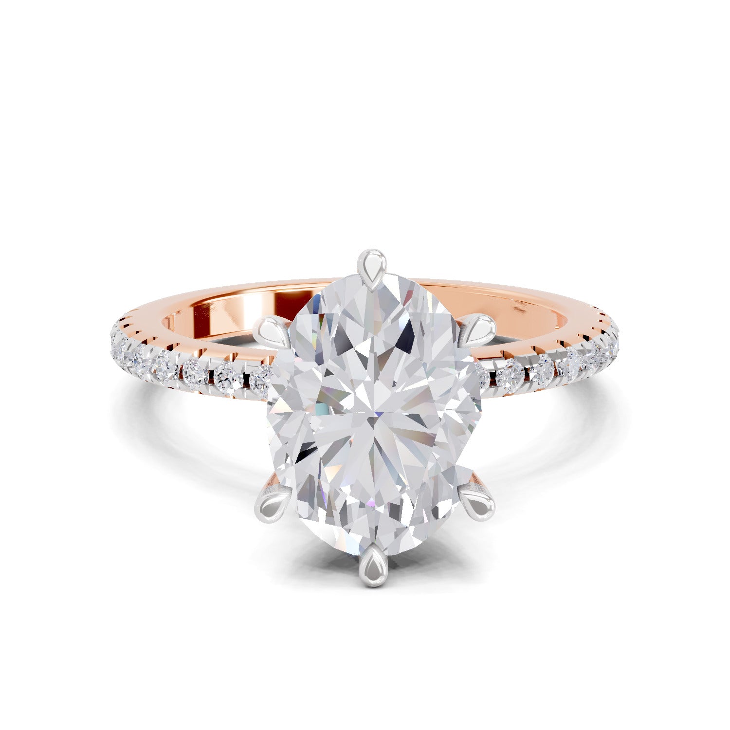 1.28 Ct Oval Shape Solitaire Diamond Ring| 14K Rose Gold