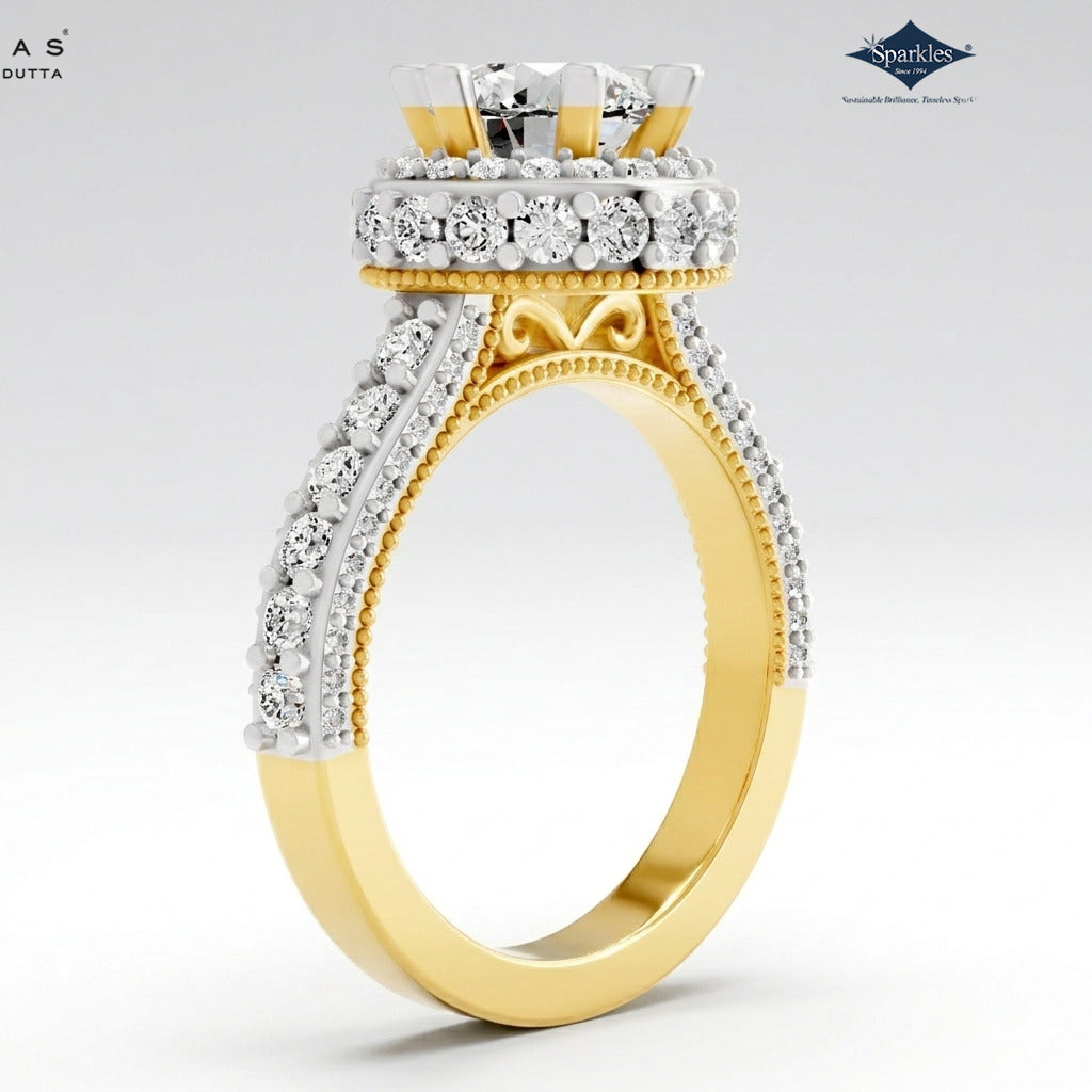 Arias by Lara Vintage Empress Double Halo Diamond Ring
