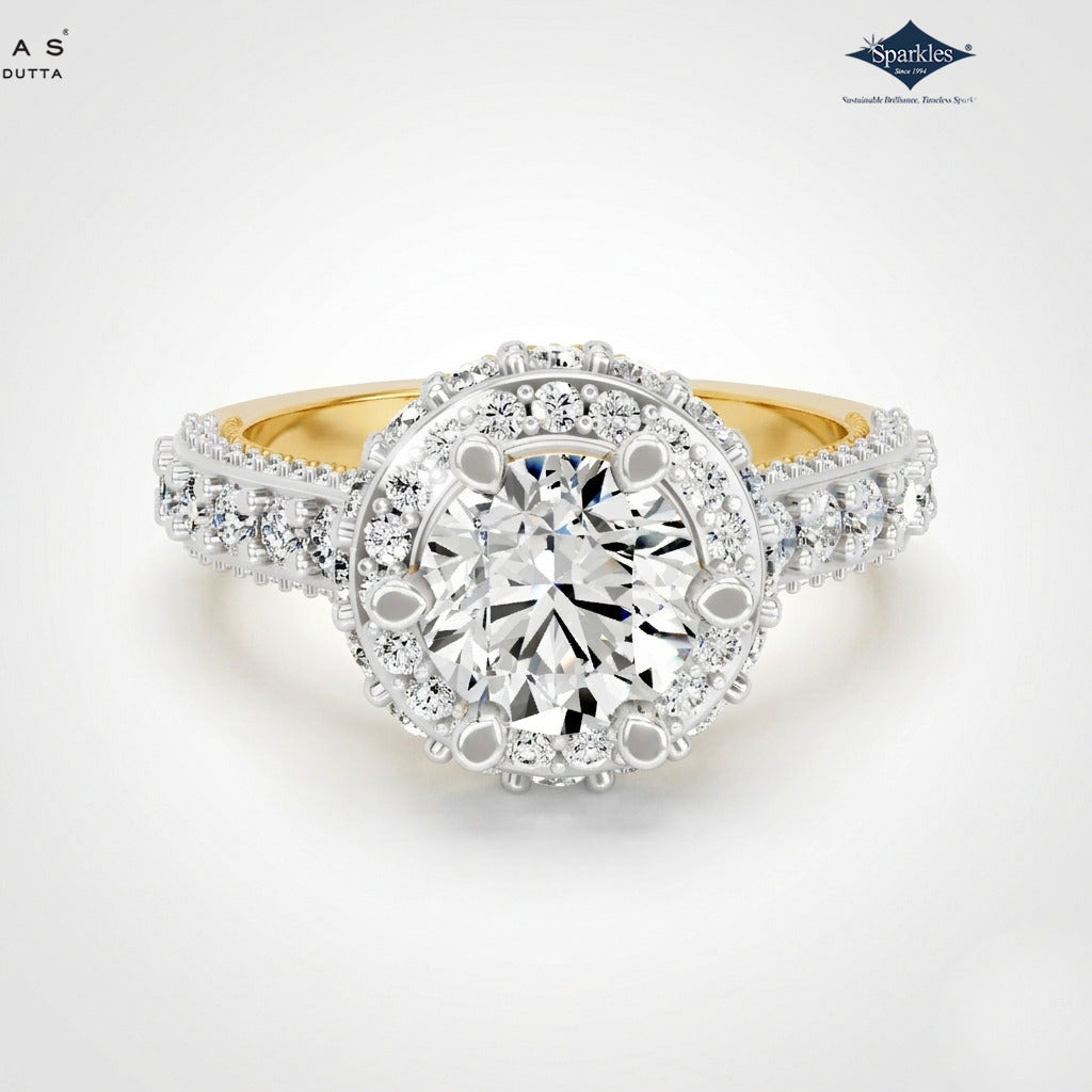 Arias by Lara Dutta Ornate Crown Diamond Ring