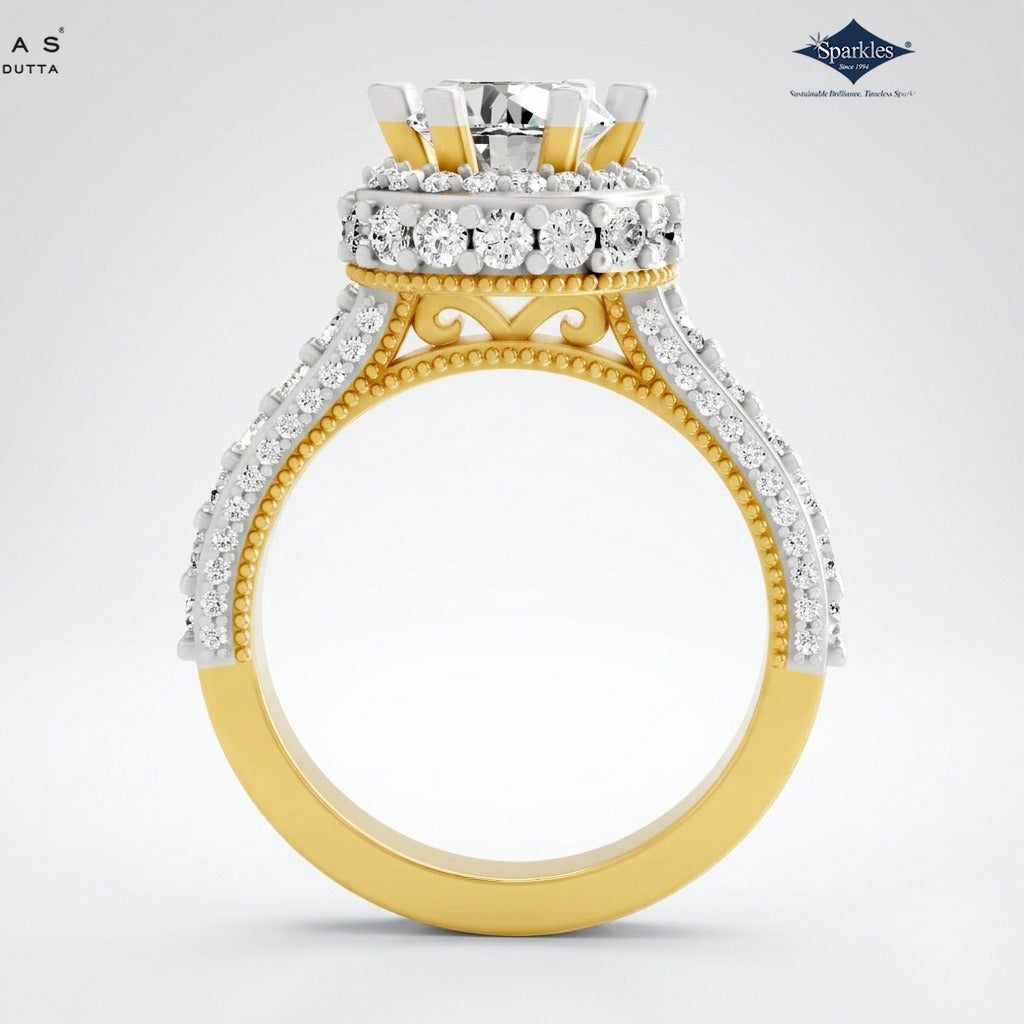 Arias by Lara Dutta Ornate Crown Diamond Ring