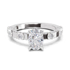 1.39 Ct Oval Shape Solitaire Diamond Ring| 14K White Gold