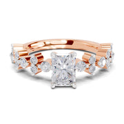 1.49 Ct Emerald Shape Solitaire Diamond Ring| 14K Rose Gold